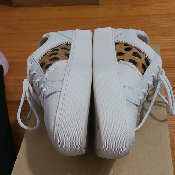 UGG Women's Sneakers in White with Leopard Accents - Picture 5 of 11